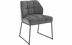 Afbeelding van een Goossens Eetkamerstoel Ronnie grijs stof leuning, elegant chic