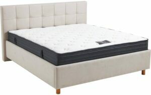 Afbeelding van een Goossens Gestoffeerd Bedframe Branson Storage, 140 x 200 cm met storage, met 2x lattenbodem