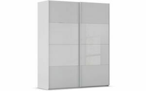 Afbeelding van een Goossens Kledingkast Finca Combi Glans-mat Glas, Slaapkamerkast 180 cm breed, 223 cm hoog, 2x 4 paneel (glas met glas mat combinatie) schuifdeuren