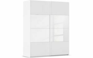 Afbeelding van een Goossens Kledingkast Finca Combi Glans-mat Glas, Slaapkamerkast 160 cm breed, 236 cm hoog, 2x 4 paneel (glas met glas mat combinatie) schuifdeuren