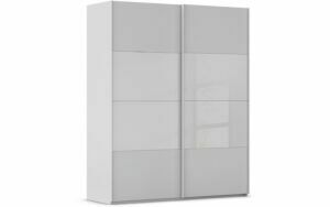 Afbeelding van een Goossens Kledingkast Finca Combi Glans-mat Glas, Slaapkamerkast 160 cm breed, 236 cm hoog, 2x 4 paneel (glas met glas mat combinatie) schuifdeuren