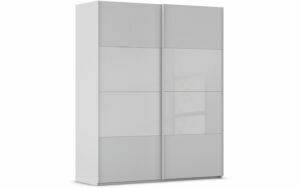 Afbeelding van een Goossens Kledingkast Finca Combi Glans-mat Glas, Slaapkamerkast 180 cm breed, 236 cm hoog, 2x 4 paneel (glas met glas mat combinatie) schuifdeuren