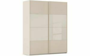 Afbeelding van een Goossens Kledingkast Finca Combi Glans-mat Glas, Slaapkamerkast 160 cm breed, 236 cm hoog, 2x 4 paneel (glas met glas mat combinatie) schuifdeuren