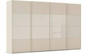 Afbeelding van een Goossens Kledingkast Finca Combi Glans-mat Glas, Slaapkamerkast 400 cm breed, 236 cm hoog, 4x 4 paneel (glas met glas mat combinatie) schuifdeuren