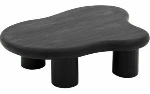 Afbeelding van een Goossens Salontafel Savi organisch, hout mango zwart,, 120 x 30 x 88 cm