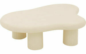 Afbeelding van een Goossens Salontafel Savi organisch, hout mango wit,, 120 x 30 x 88 cm