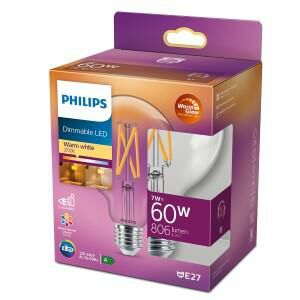 Afbeelding van een Philips LED Globe G95 E27 5,9-60W filament helder WarmGlow blister - 5103261