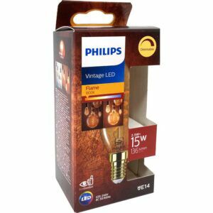 Afbeelding van een Philips LED kaars E14 3,5-15W 2000K filament gold dimbaar blister - 5100305