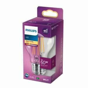Afbeelding van een Philips LED GLS E27 7-60W 2700K filament helder blister - 5102519
