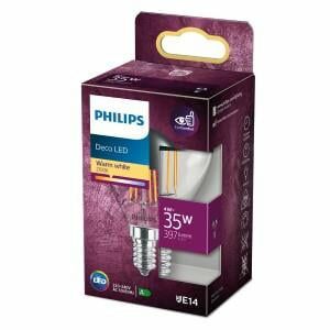 Afbeelding van een Philips LED kogel E14 4-35W 2700K filament kopspiegel blister - 5103501