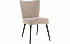 Afbeelding van een Goossens Eetkamerstoel Rob lichtgrijs velvet stof leuning, urban industrieel