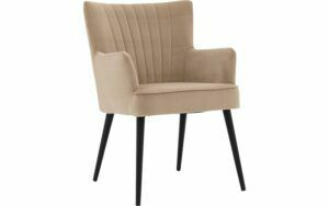 Afbeelding van een Goossens Eetkamerstoel Rob bruin velvet stof met armleuning, urban industrieel