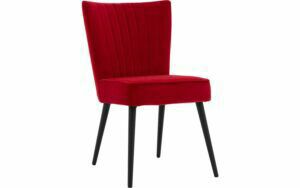 Afbeelding van een Goossens Eetkamerstoel Rob rood velvet stof leuning, urban industrieel