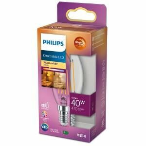 Afbeelding van een Philips LED kaars E14 3,4-40W filament helder WarmGlow blister - 5100308