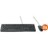 Afbeelding van een Logitech MK120 Toetsenbord en Muis QWERTY 3-Pack