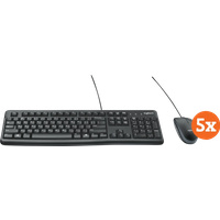 Afbeelding van een Logitech MK120 Toetsenbord en Muis QWERTY 5-Pack