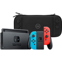 Afbeelding van een Nintendo Switch Rood/Blauw + BlueBuilt Beschermhoes