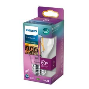 Afbeelding van een Philips LED GLS E27 7,5-60W filament helder SceneSwitch blister - 5102525