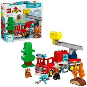 Afbeelding van een LEGO DUPLO - Brandweertruck met slang en brandweerman Constructiespeelgoed