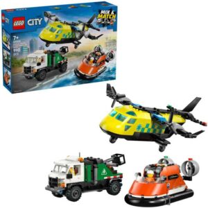 Afbeelding van een LEGO City - Vliegtuig, servicewagen en hovercraft remix Constructiespeelgoed