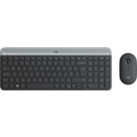 Afbeelding van een Logitech MK470 Slim Draadloos Toetsenbord en Muis Grijs QWERTY