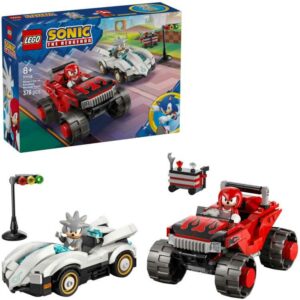 Afbeelding van een LEGO Sonic the Hedgehog - Silvers auto vs. Knuckles' monstertruck Constructiespeelgoed
