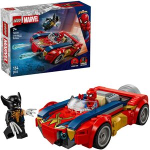 Afbeelding van een LEGO Marvel - Spider-Man auto vs. Venomized Wolverine Constructiespeelgoed