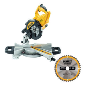 Afbeelding van een DeWalt DWS774EXB-QS Afkort-/verstekzaag | 1400W | 216mm | met XPS-indicator | met extra zaagblad - DWS774EXB-QS