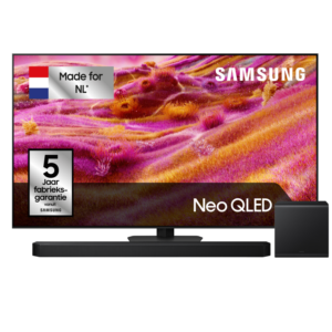 Afbeelding van een Samsung Qn90f Neo Qled 4k Tv 55" (2025) + Samsung Q-series Hw-q800f/xn Soundbar Tv-bundel