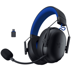 Afbeelding van een Razer Blackshark V3 X Hyperspeed Voor Playstation - Draadloos Over-ear Draadloze Gaming-headset Met Ruisonderdrukking Zwart/blauw