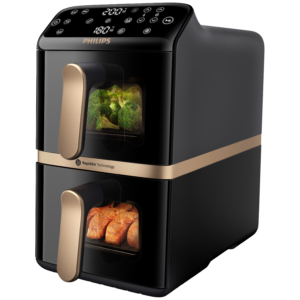 Afbeelding van een Philips Airfryer 4000-serie Dual-stacked - Dubbele Na462/70 2 Lades (sync) 10 L Tot 6 Personen Bespaart 45% Ruimte