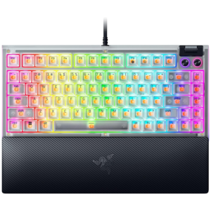 Afbeelding van een Razer Blackwidow V4 75% Hot-swappable Mechanical Gaming Keyboard - Phantom White Edition Us Qwerty Layout Bedraad Gamingtoetsenbord Wit