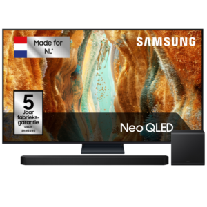 Afbeelding van een Samsung Qn74f Neo Qled 4k Tv 55" (2025) + Samsung Q-series Hw-q800f/xn Soundbar Tv-bundel