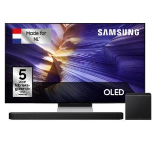 Afbeelding van een Samsung S90f Oled 4k Tv 65" (2025) + Samsung Q-series Hw-q800f/xn Soundbar Tv-bundel