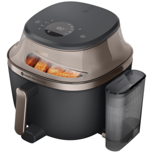 Afbeelding van een Philips Airfryer 5000-serie Met Stoomfunctie En Uittrekbare Rail – Na547/07 - Steamclean Steamfry 72 L Tot 6 Personen Heteluchtfriteuse Met Stoomfunctie Zwart