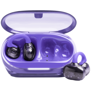 Afbeelding van een JBL Soundgear Clips 2025 - Draadloos Open-ear Draadloze Oordopjes Paars