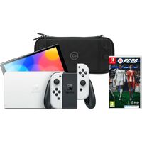 Afbeelding van een Nintendo Switch OLED Wit + EA Sports FC 26 + BlueBuilt Beschermhoes