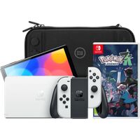 Afbeelding van een Nintendo Switch OLED Wit + Pokémon Legends: Z-A + BlueBuilt Beschermhoes