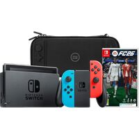 Afbeelding van een Nintendo Switch Rood/Blauw + EA Sports FC 26 + BlueBuilt Beschermhoes