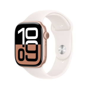 Afbeelding van een Apple Watch S10 GPs 42mm Rubber Band S/m Smartwatch Rose Gold