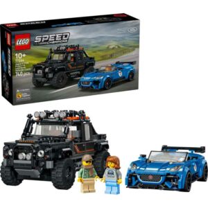 Afbeelding van een LEGO Speed Champions - Jaguar Project 7 en Land Rover Defender Constructiespeelgoed