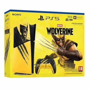 Afbeelding van een Sony PlayStation 5 Digitale Editie Console 825 GB - Marvel's Wolverine Battle Yellow Limited Edition bundel game console
