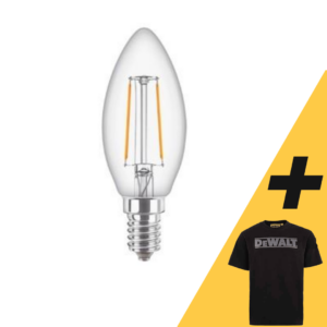Afbeelding van een Philips LED kaars E14 2-25W 2700K filament helder - LED3713