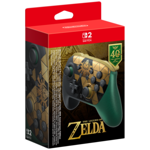 Afbeelding van een Nintendo The Legend Of Zelda: Ocarina Time - 40th Anniversary Limited Edition Controller Nintendo Switch 2 Goud & Groen