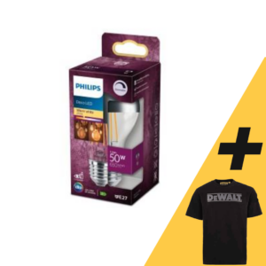 Afbeelding van een Philips LED GLS E27 7,2-50W 2700K filament kopspiegel dimbaar blister - 5103503